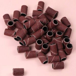 100 pièces Bandes de ponçage de 180 grains et embout de lime électrique pour manucure, tête de coupe de vernis à ongles pour machine