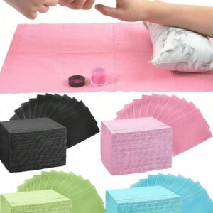 Tapis de table pour manucure jetable rose et noir, 3 couches imperméables pliables, serviettes de nettoyage pour manucure, multifonction, belle, imperméable, tablier pour tatouage et dentaire, outils de manucure