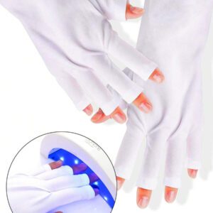 TWOING Gants anti-UV, gants de protection en gel pour manucures, protège les mains. Gants sans doigts extensibles pour la maison, l'extérieur, les fournitures pour ongles, les outils pour ongles, les outils pour nail art, la rentrée scolaire, les ongles, les outils pour ongles à clipser