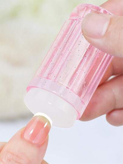 2 pièces/set Kit de tampon et grattoir en silicone pour nail art français, comprenant un grattoir transparent, un outil de peinture et d'impression par transfert en silicone pour manucure, fournitures pour ongles, outils pour ongles, outils de nail art, rentrée scolaire, ongles, outils pour ongles à clipser