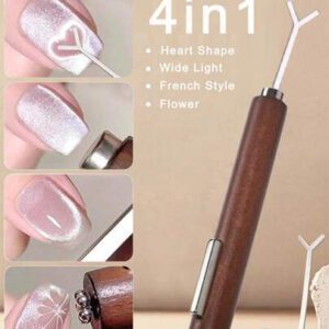 2 pièces Aimants pour ongles gel effet œil de chat 4 en 1, outils multifonctions pour manucure UV, fleurs, bâtonnets magnétiques pour salon de beauté et DIY à domicile, fournitures pour ongles, outils pour ongles, outils de nail art, rentrée scolaire, ongles, outils pour faux ongles