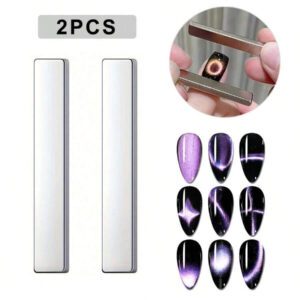 2 pièces Aimants pour ongles gel effet œil de chat 4 en 1, outils multifonctions pour manucure UV, fleurs, bâtonnets magnétiques pour salon de beauté et DIY à domicile, fournitures pour ongles, outils pour ongles, outils de nail art, rentrée scolaire, ongles, outils pour faux ongles