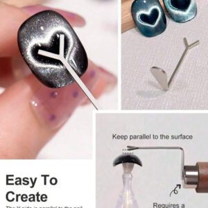 2 pièces Aimants pour ongles gel effet œil de chat 4 en 1, outils multifonctions pour manucure UV, fleurs, bâtonnets magnétiques pour salon de beauté et DIY à domicile, fournitures pour ongles, outils pour ongles, outils de nail art, rentrée scolaire, ongles, outils pour faux ongles
