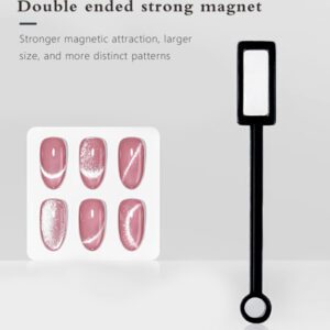 1 pièce Outil magnétique double face puissant pour ongles gel effet œil de chat 3D, bâton magnétique multifonction pour gel à ongles