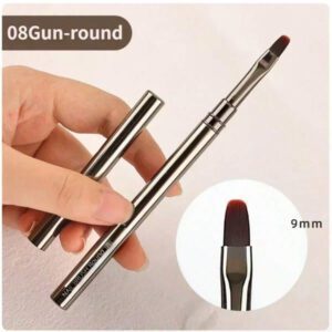 1 pièce Brosse à ongles en gel gothique plaqué noir, pour extension d'ongles en acrylique et gel UV, forme ovale