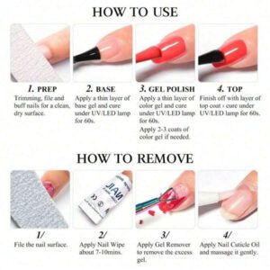 Ftmy Kit De Vernis À Ongles Gel 12 Pièces/set Avec Couche De Base, Couche De Finition Sans Essuyage, Couches De Finition Mates Et Brillantes, Kit De Démarrage De Vernis Gel 12 Couleurs Pour Nail Art Bricolage, Coffret Cadeau