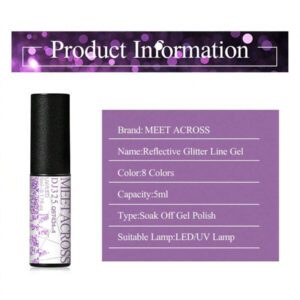 12 pièces Ensemble de vernis à ongles gel avec liner de peinture, 8 couleurs Ensemble de vernis à ongles gel avec liner à paillettes réfléchissantes, Ensemble de vernis à ongles gel métallique miroir doré argenté, Peinture de gel de liner d'ongle noir et blanc en style français, Kit de peinture de gel pour ongles avec effet étincelle super flash, Kit de manucure de vernis à ongles à dessous