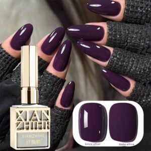 1 pièce Vernis à ongles en gel de couleur lilas pourpre pur XIANZHIHE, à besoin d'une base et d'un top coat brillant et mat pour une manucure UV professionnelle. Kit de fournitures pour ongles DIY cadeau pour femmes, 15 ml
