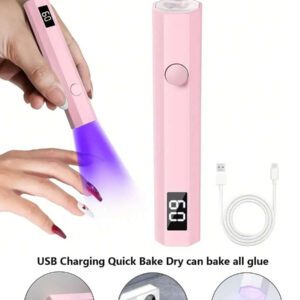 1 pièce Lampe à ongles UV portative, Mini lampe à ongles, Lampe à ongles LED portable, Sèche-ongles à charge USB sans fil à séchage rapide, Lampe tube droite de charge rose, Petite lampe à ongles portable à piles, Lampe de photothérapie portative, Fournitures pour ongles, Outils pour ongles, Outils de manucure, Retour à l'école, Ongles, Outils pour ongles pour faux ongles