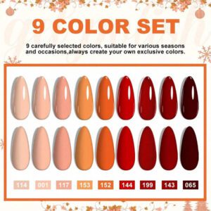 LIMEGIRL LIMEGIRL Ensemble de 9 vernis à ongles gel - 9 couleurs, kit de vernis à ongles gel rose, blanc, violet, noir à décollé. Kit de vernis à ongles cadeau pour femmes, vacances, kit de manucure maison DIY