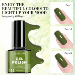 LIMEGIRL LIMEGIRL Ensemble de 9 vernis à ongles gel - 9 couleurs, kit de vernis à ongles gel rose, blanc, violet, noir à décollé. Kit de vernis à ongles cadeau pour femmes, vacances, kit de manucure maison DIY