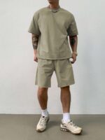 DAZY T-shirt décontracté marron unicolore pour hommes, coupe regular, été – Image 17