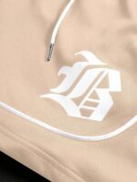 PAVTROS Ensemble t-shirt à manches courtes col rond avec imprimé lettres et short à cordon de serrage taille, décontracté pour homme, été – Image 29