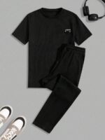 Ensemble de t-shirts à manches courtes réguliers en tissu gaufré pour hommes – Image 2