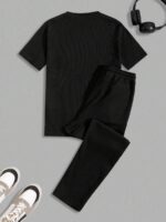 Ensemble de t-shirts à manches courtes réguliers en tissu gaufré pour hommes – Image 3