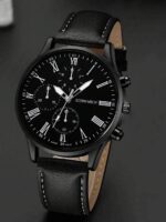 3 pièces Ensemble montre à quartz d'affaires pour hommes, portefeuille et stylo, cadeau de fête des pères, idéal comme cadeau pour les étudiants retournant à l'école – Image 5