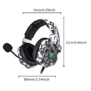 ONIKUMA Casque de jeu ONIKUMA K8 avec microphone HD flexible, éclairage RVB, son surround pour PC de jeu, casque filaire par-dessus l'oreille pour joueurs