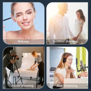AXNEN 10 pouces Anneau lumineux LED avec trépied stable de 1,1 m (43,3 pouces) pour la photographie, la prise de vue vidéo, la diffusion en direct en extérieur, le maquillage compatible avec tous les téléphones
