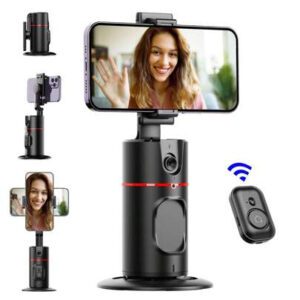 AXNEN 1 Pièce Nouvelle Version Améliorée Support De Téléphone De Suivi Automatique, Trépied De Suivi De Visage Automatique, Caméra De Contrôle À Distance, Bâton De Selfie Intelligent Intégré Portable 360 Rotation Rapide Suivant Visages Et Objets, Support De Caméra Robotique Pour Téléphone Compatible Avec Iphone 14/13/12/11 Pro/xs