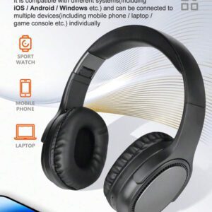 Écouteurs sans fil nouvelle génération Gerripuer avec microphone, puce 6.0 pour le jeu, la vidéo, la musique, faible latence, USB-C, appels stéréo haute définition, cadeau de la fête des mères pour les entreprises, bandeau réglable confortable, graves HiFi, longue durée de vie de la batterie