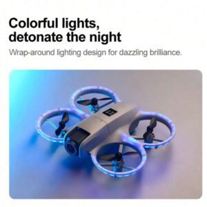GENAI Drone pliable H21, machine de vol d'introduction pour débutants, télécommande manuelle, décollage/atterrissage d'un seul bouton et opération simple, retournement à 360 degrés, gyroscope horizontal, 6 minutes d'autonomie de vol par charge, cadeau pour les fêtes/anniversaire. (Cette version de drone n'a pas de caméra) 1800mAh