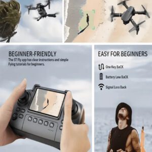 CASRRA La version améliorée du drone de photographie aérienne E99 en 2025 est équipée d'une transmission d'image en temps réel haute définition avec télécommande. Il dispose d'un maintien en vol par flux optique et d'un contrôle à un seul bouton pour le décollage et l'atterrissage. Ce drone est résistant aux chocs et idéal pour les débutants. Il est livré avec un sac de rangement portable et des accessoires de protection. Il fait un excellent cadeau d'anniversaire ou de Noël pour les adolescents.