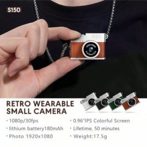 Appareil photo numérique mini 8 Go 16 Go 32 Go Petite caméra sport photo action Cam Corps vidéo caché Photographie subminiature Enregistrement Bodycam Caméscope Caméras Appareil photo pour la photographie Mini caméra rétro portable : Enregistrement vidéo 1080P HD, un accessoire élégant avec fonction de prise de vue. Écran IPS 0,96 pouce, éclairage LED. Spécialement conçu pour les jeunes. Corps ultra-léger de 17,5 g, prise de vue pendant la charge, alimentez votre création de vlog