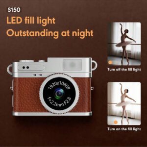 Appareil photo numérique mini 8 Go 16 Go 32 Go Petite caméra sport photo action Cam Corps vidéo caché Photographie subminiature Enregistrement Bodycam Caméscope Caméras Appareil photo pour la photographie Mini caméra rétro portable : Enregistrement vidéo 1080P HD, un accessoire élégant avec fonction de prise de vue. Écran IPS 0,96 pouce, éclairage LED. Spécialement conçu pour les jeunes. Corps ultra-léger de 17,5 g, prise de vue pendant la charge, alimentez votre création de vlog