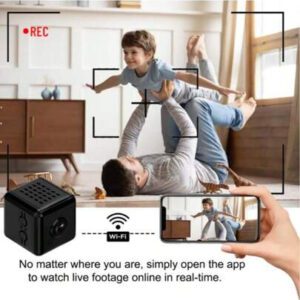 1 pièce + carte SD 16 Go, caméra cachée Full HD 1080p, petite caméra carrée pour nounou, avec télécommande via application, adaptée au bureau à domicile. Avec fonction de vision nocturne, caméras intelligentes pour la maison.