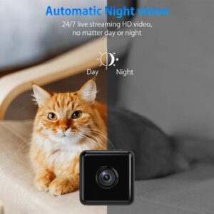 1 pièce + carte SD 16 Go, caméra cachée Full HD 1080p, petite caméra carrée pour nounou, avec télécommande via application, adaptée au bureau à domicile. Avec fonction de vision nocturne, caméras intelligentes pour la maison.
