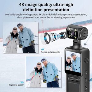NOUVEAU Mini caméra d'action 4K Ultra HD 180 degrés rotative Vlog Wifi Caméra sport Étui étanche Casque Voyage Vélo Enregistreur conducteur