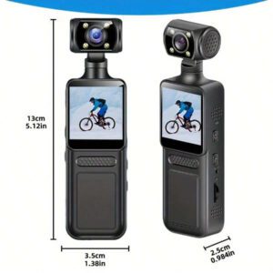 NOUVEAU Mini caméra d'action 4K Ultra HD 180 degrés rotative Vlog Wifi Caméra sport Étui étanche Casque Voyage Vélo Enregistreur conducteur