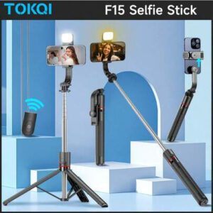 TOKQI Perche à selfie sans fil de 67,24 pouces (170 cm), trépied télescopique et pliable pour smartphones. Permet une prise de vue stable et équilibrée pour les lives et les selfies. Compatible avec de nombreux modèles de smartphones. Convient pour la diffusion en direct.