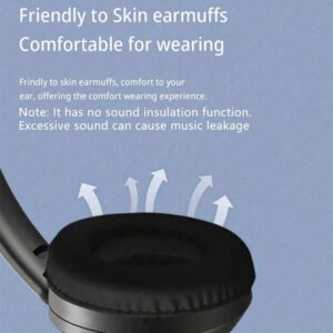 Écouteurs Bluetooth sans fil, son surround 3D avec graves puissants, longue durée de vie de la batterie, faible latence, prise en charge de la carte TF, casque Bluetooth rotatif et pliable pour le jeu et les sports