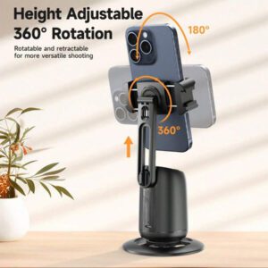 AXNEN Cardan d'interface double prise froide intelligente à l'IA avec suivi du visage à 360°. Parfait pour tous les iPhones et autres smartphones. Pour la photographie, la vidéo, les voyages et les activités de plein air
