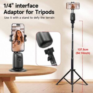AXNEN Cardan d'interface double prise froide intelligente à l'IA avec suivi du visage à 360°. Parfait pour tous les iPhones et autres smartphones. Pour la photographie, la vidéo, les voyages et les activités de plein air