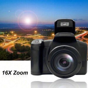 Appareil photo numérique de 16 Mégapixels avec 1080p, stabilisation d'image numérique 16x zoom, caméra vidéo domestique avec objectif amovible 2,4 pouces - Noir