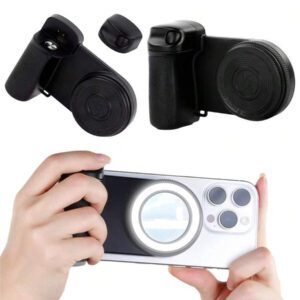 Poignée de téléphone compatible Bluetooth Magsafe, poignée d'appareil photo, stabilisateur de selfie, poignée de selfie pour iPhone Vlog